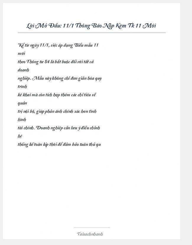 Trích đoạn 11/1 Thông Báo Nộp Kèm Tk 11 Mới