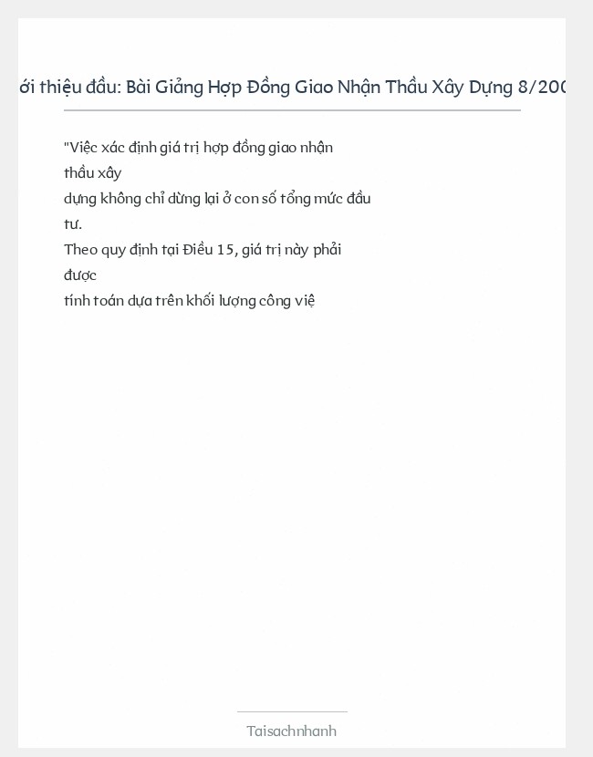 Trích đoạn Bài Giảng Hợp Đồng Giao Nhận Thầu Xây Dựng 8/2003 Un