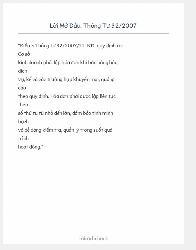 Trích đoạn Thông Tư 32/2007