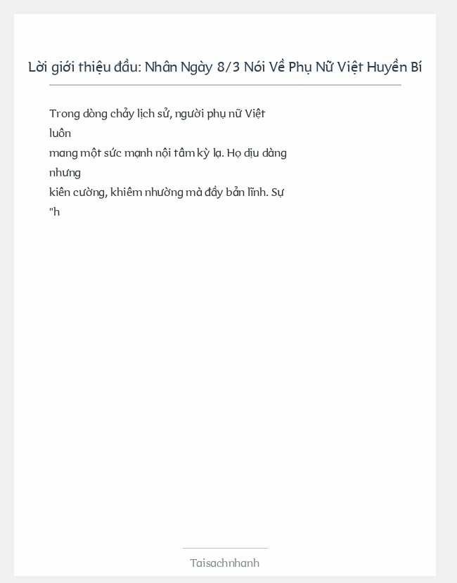 Trích đoạn Nhân Ngày 8/3 Nói Về Phụ Nữ Việt Huyền Bí