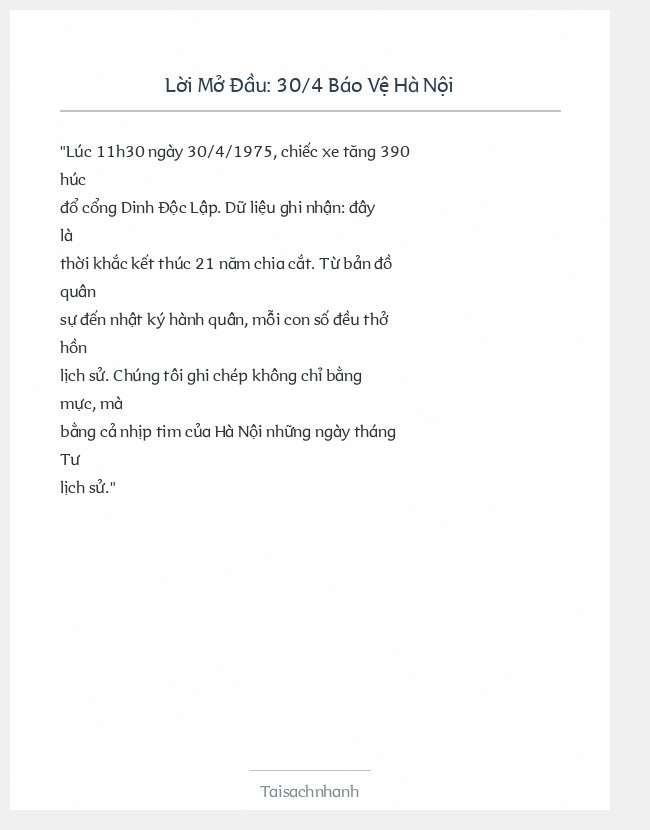 Trích đoạn 30/4 Báo Vệ Hà Nội