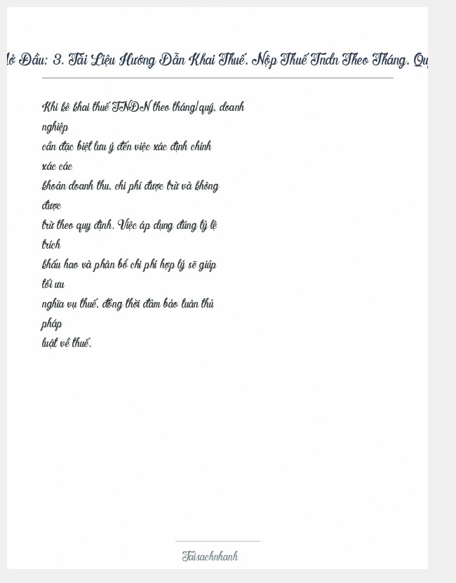 Trích đoạn 3. Tài Liệu Hướng Dẫn Khai Thuế, Nộp Thuế Tndn Theo Tháng, Quý 12/9