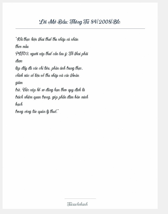 Trích đoạn Thông Tư 84/2008/Btc