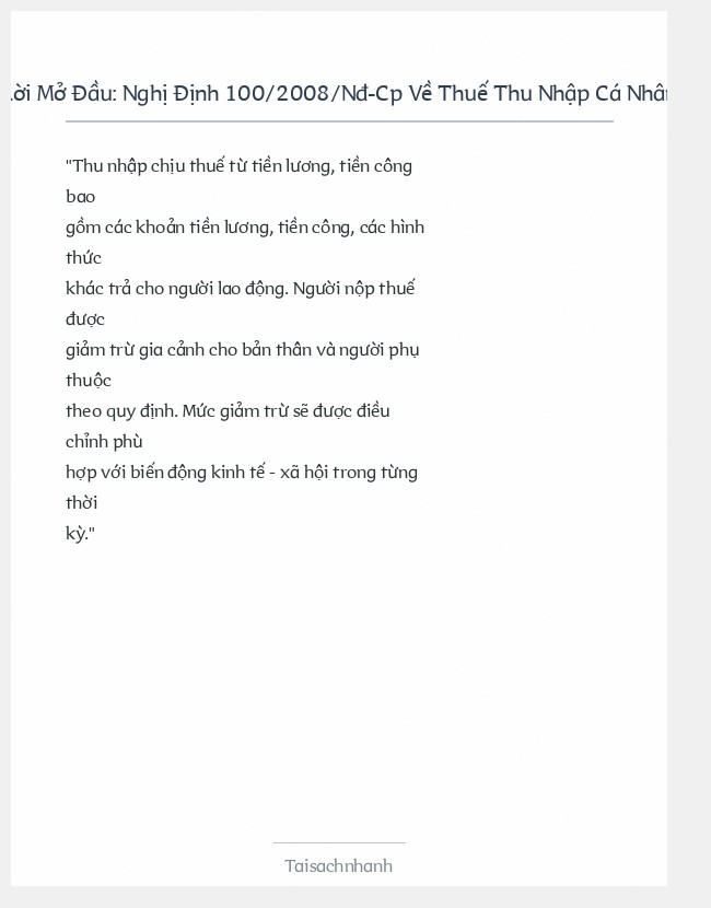 Trích đoạn Nghị Định 100/2008/Nđ-Cp Về Thuế Thu Nhập Cá Nhân