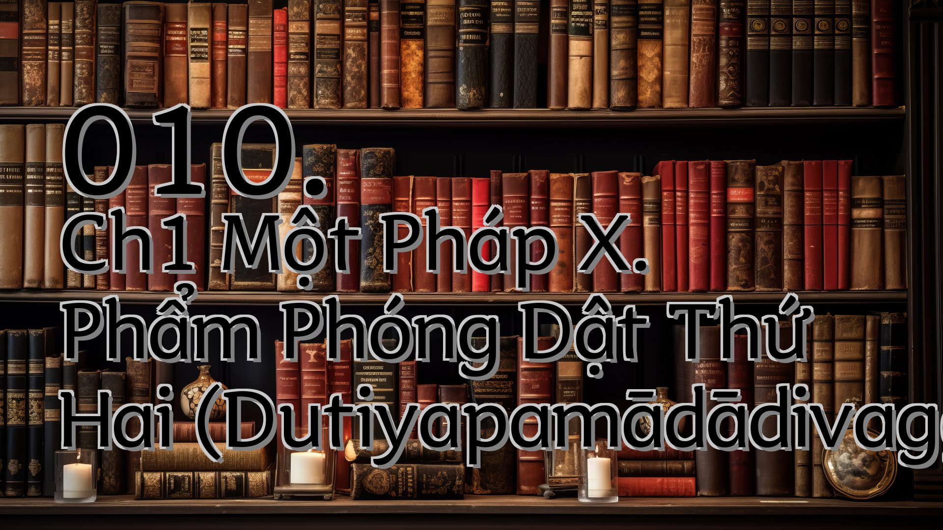 cover-010. Ch1 Một Pháp X. Phẩm Phóng Dật Thứ Hai (Dutiyapamādādivagga)