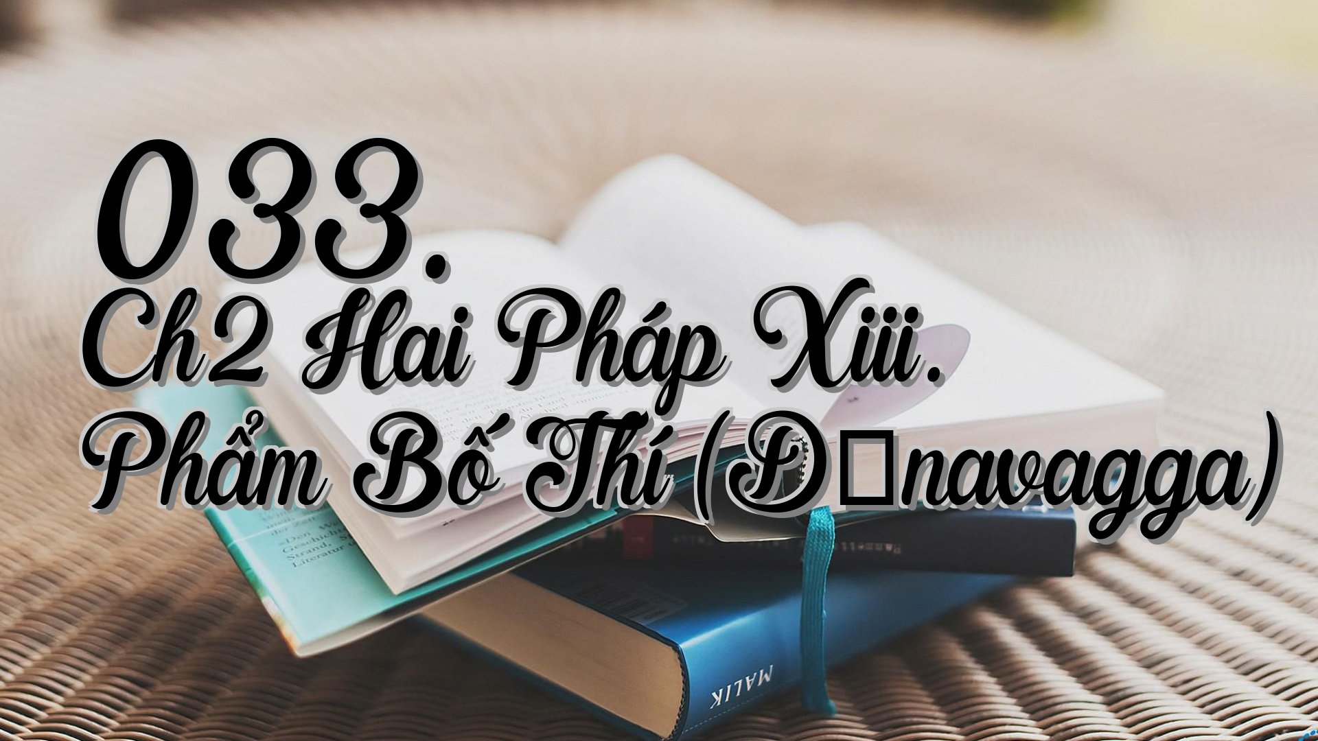 cover-033. Ch2 Hai Pháp Xiii. Phẩm Bố Thí (Dānavagga)