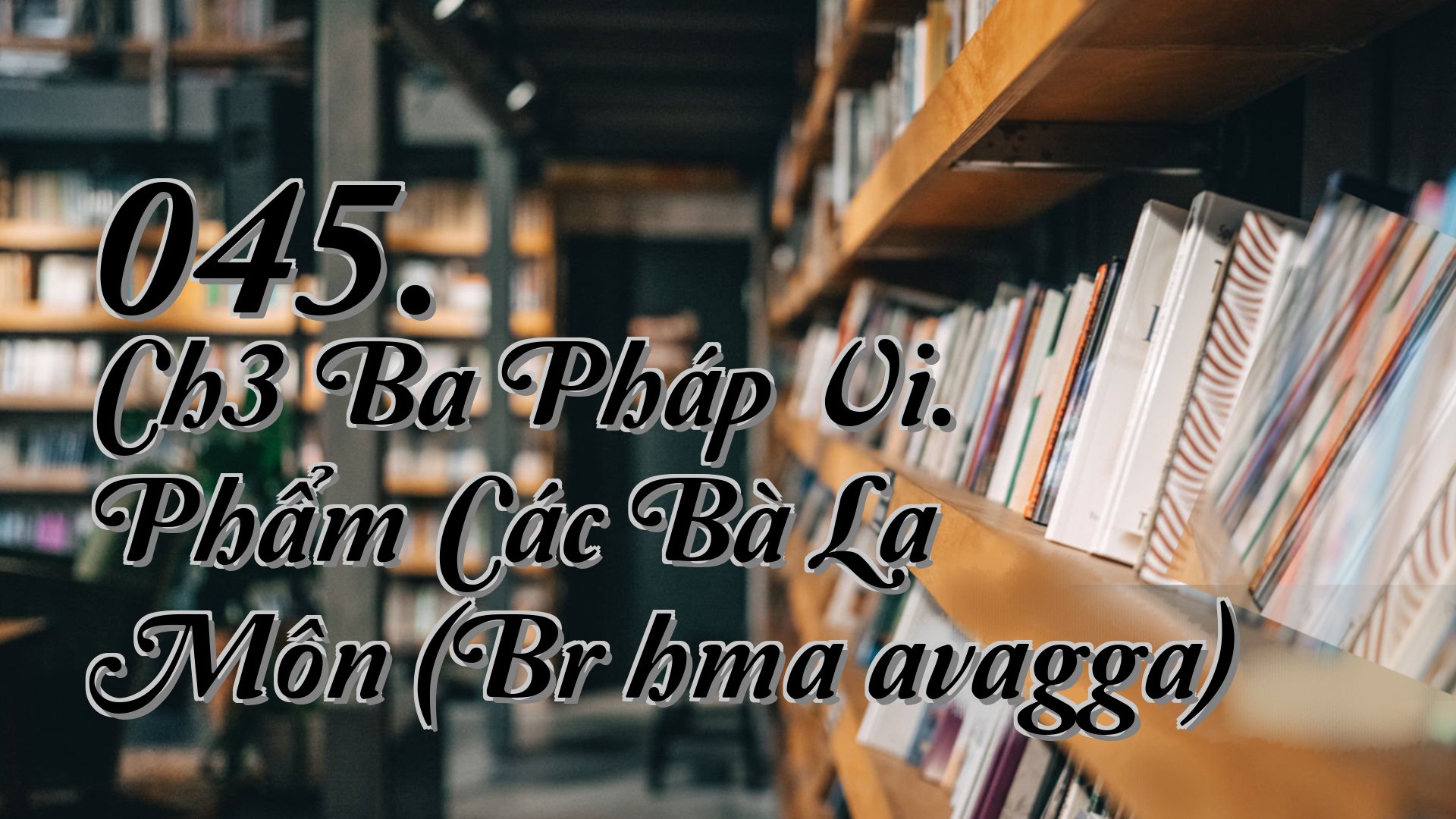 cover-045. Ch3 Ba Pháp Vi. Phẩm Các Bà La Môn (Brāhmaṇavagga)