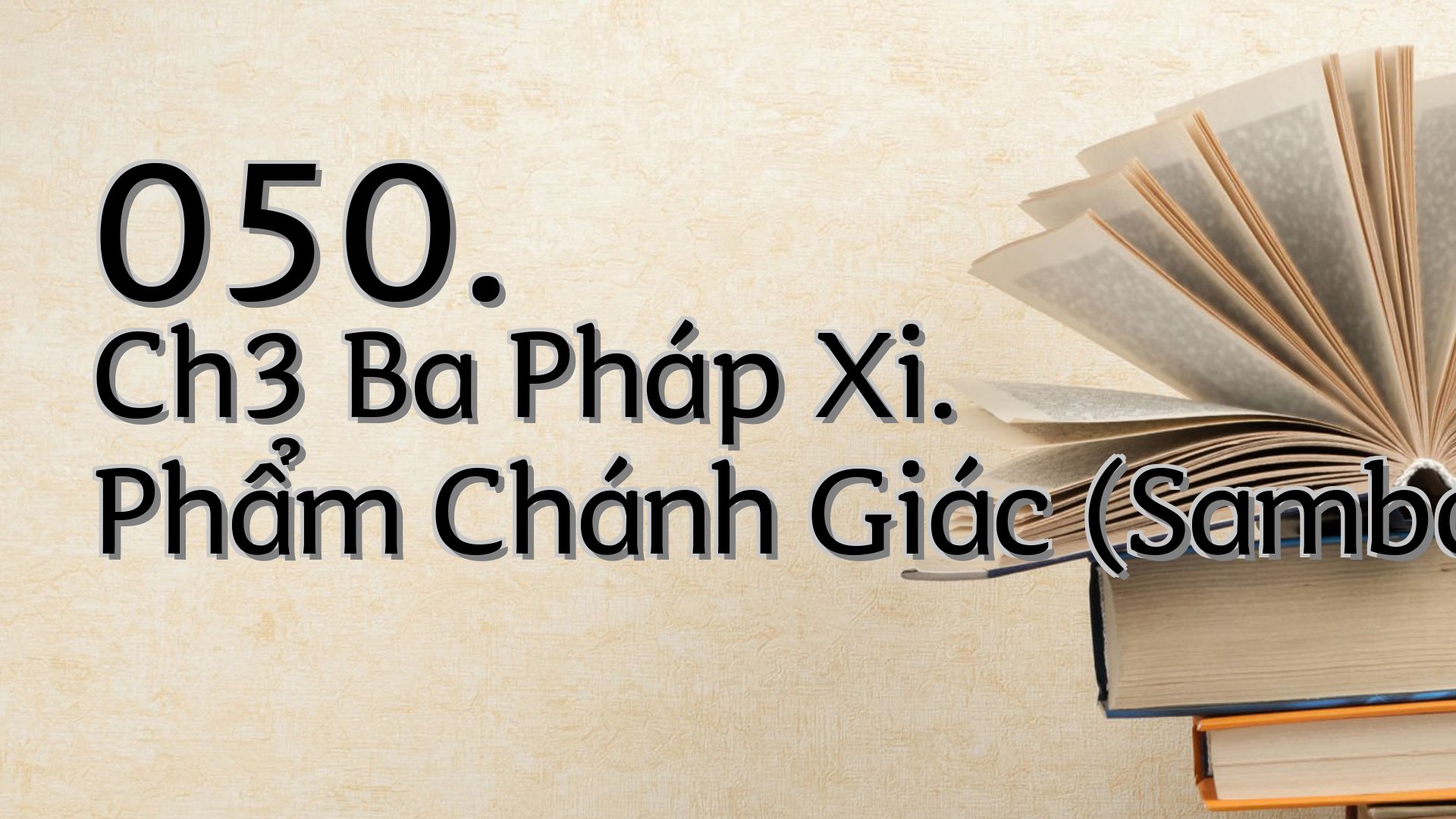 cover-050. Ch3 Ba Pháp Xi. Phẩm Chánh Giác (Sambodhavagga)