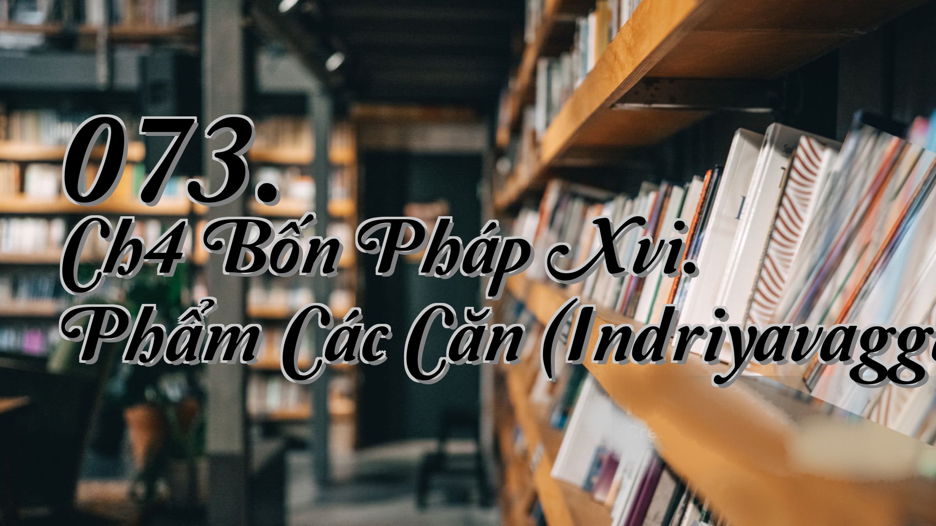cover-073. Ch4 Bốn Pháp Xvi. Phẩm Các Căn (Indriyavagga)