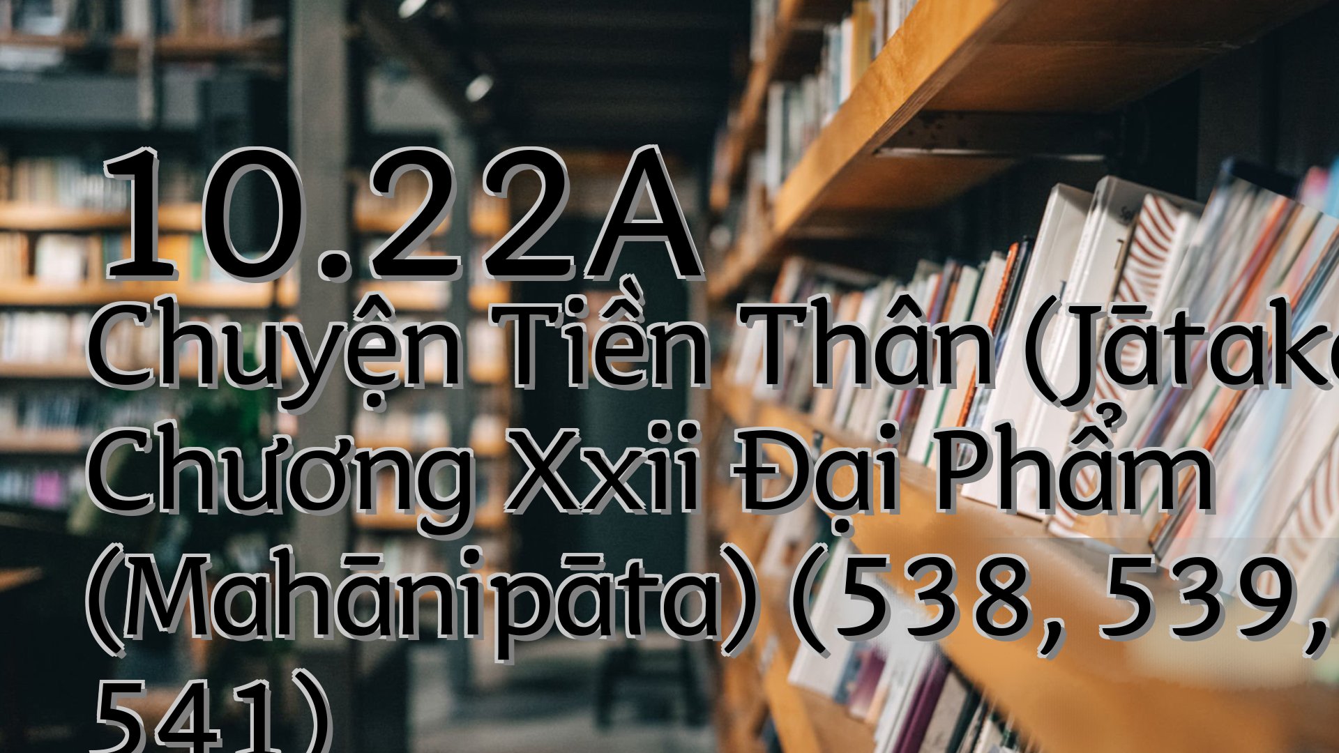 cover-10.22A Chuyện Tiền Thân (Jātaka) Chương Xxii Đại Phẩm (Mahānipāta) (538, 539, 540, 541)