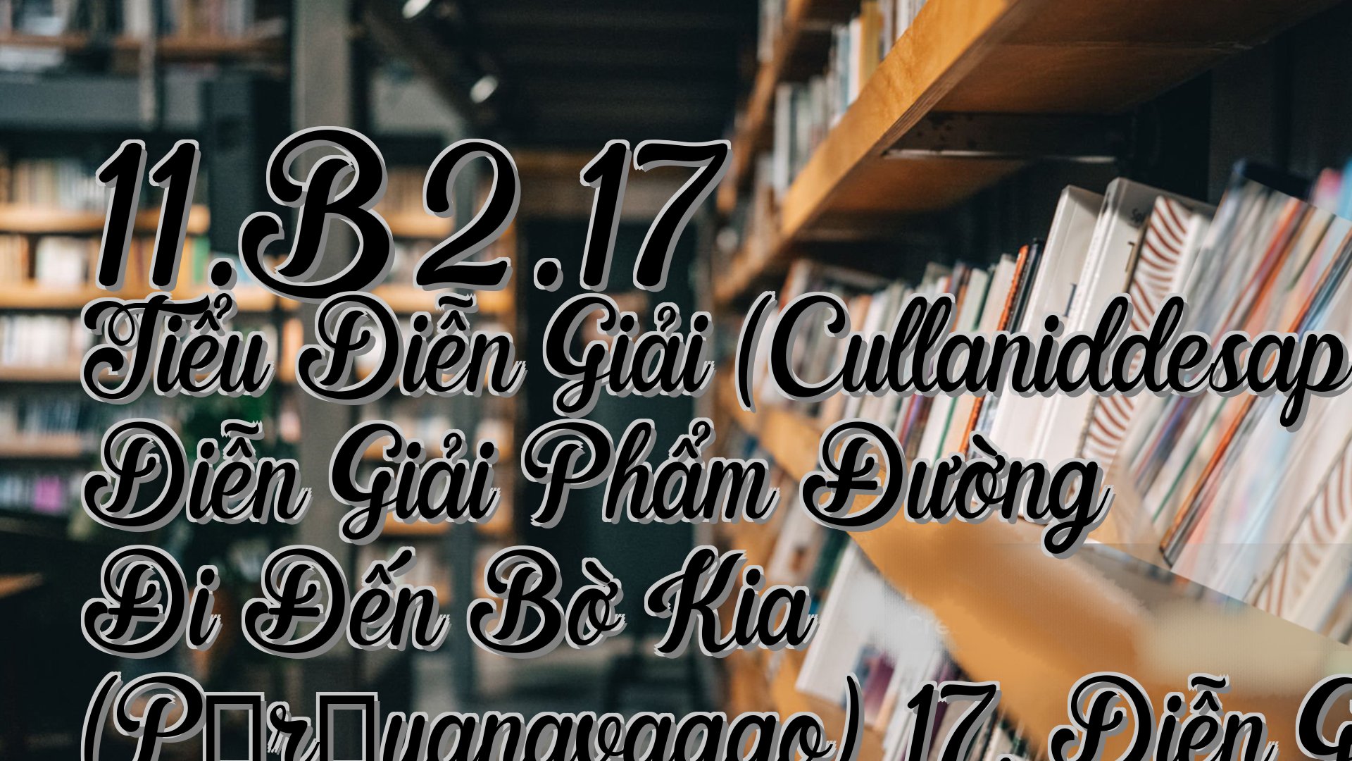 cover-11.B2.17 Tiểu Diễn Giải (Cullaniddesapāḷi) Diễn Giải Phẩm Đường Đi Đến Bờ Kia (Pārāyanavaggo) 17. Diễn Giải Phần Tường Thuật Về Đường Đi