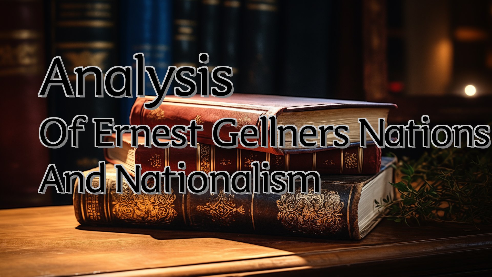 Cover image for Analysis Of Ernest Gellners Nations And Nationalism