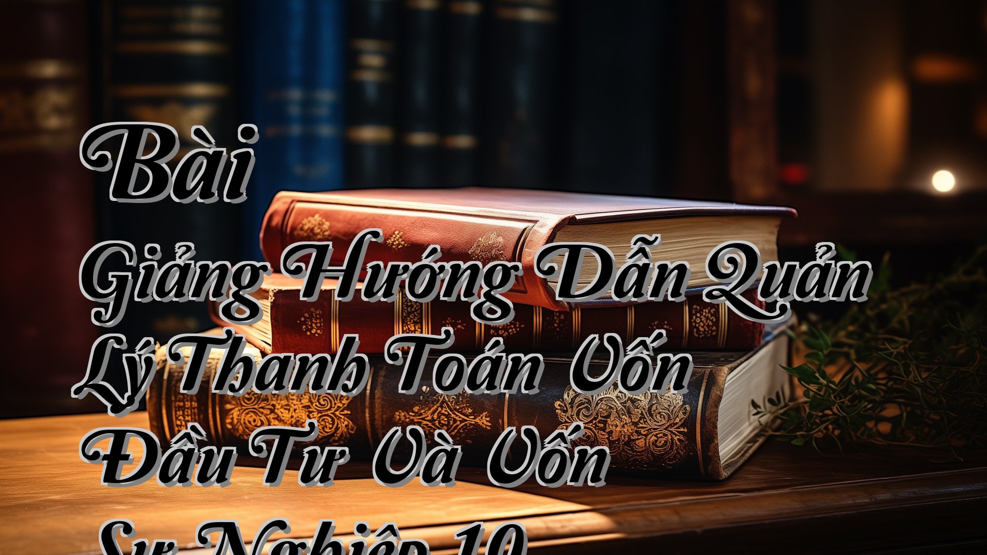 cover-Bài Giảng Hướng Dẫn Quản Lý Thanh Toán Vốn Đầu Tư Và Vốn Sự Nghiệp 10