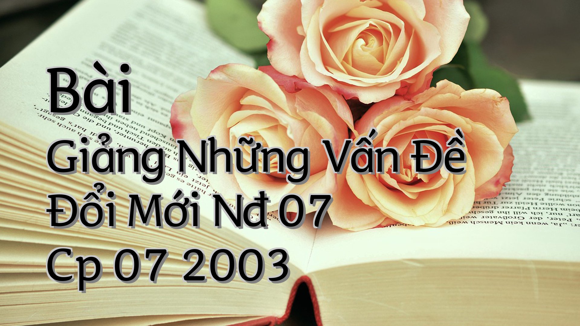 cover-Bài Giảng Những Vấn Đề Đổi Mới Nđ 07 Cp 07 2003