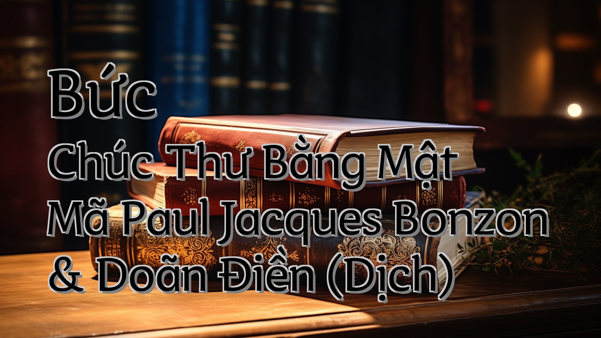 cover-Bức Chúc Thư Bằng Mật Mã Paul Jacques Bonzon & Doãn Điền (Dịch)