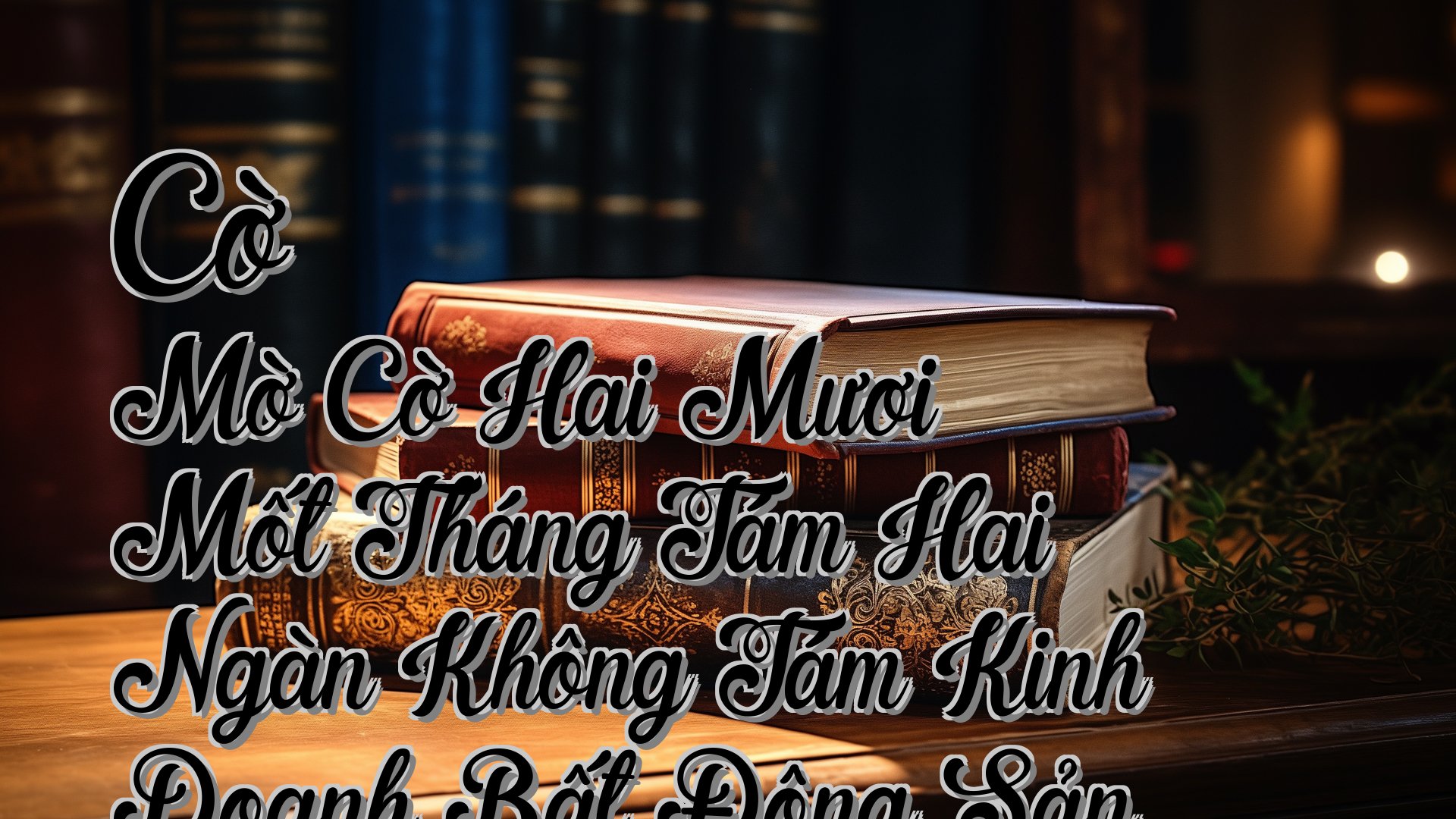 cover-Cờ Mờ Cờ Hai Mươi Mốt Tháng Tám Hai Ngàn Không Tám Kinh Doanh Bất Động Sản