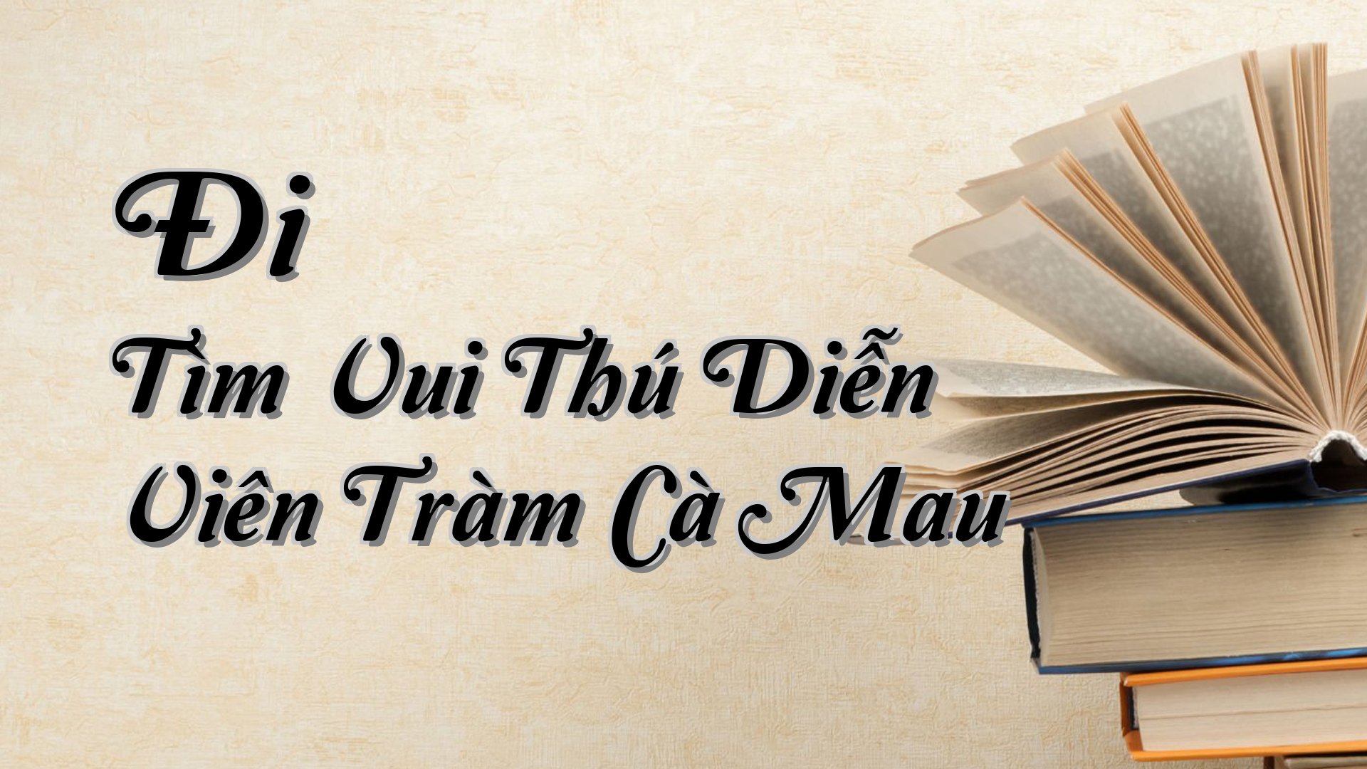 cover-Đi Tìm Vui Thú Diễn Viên Tràm Cà Mau