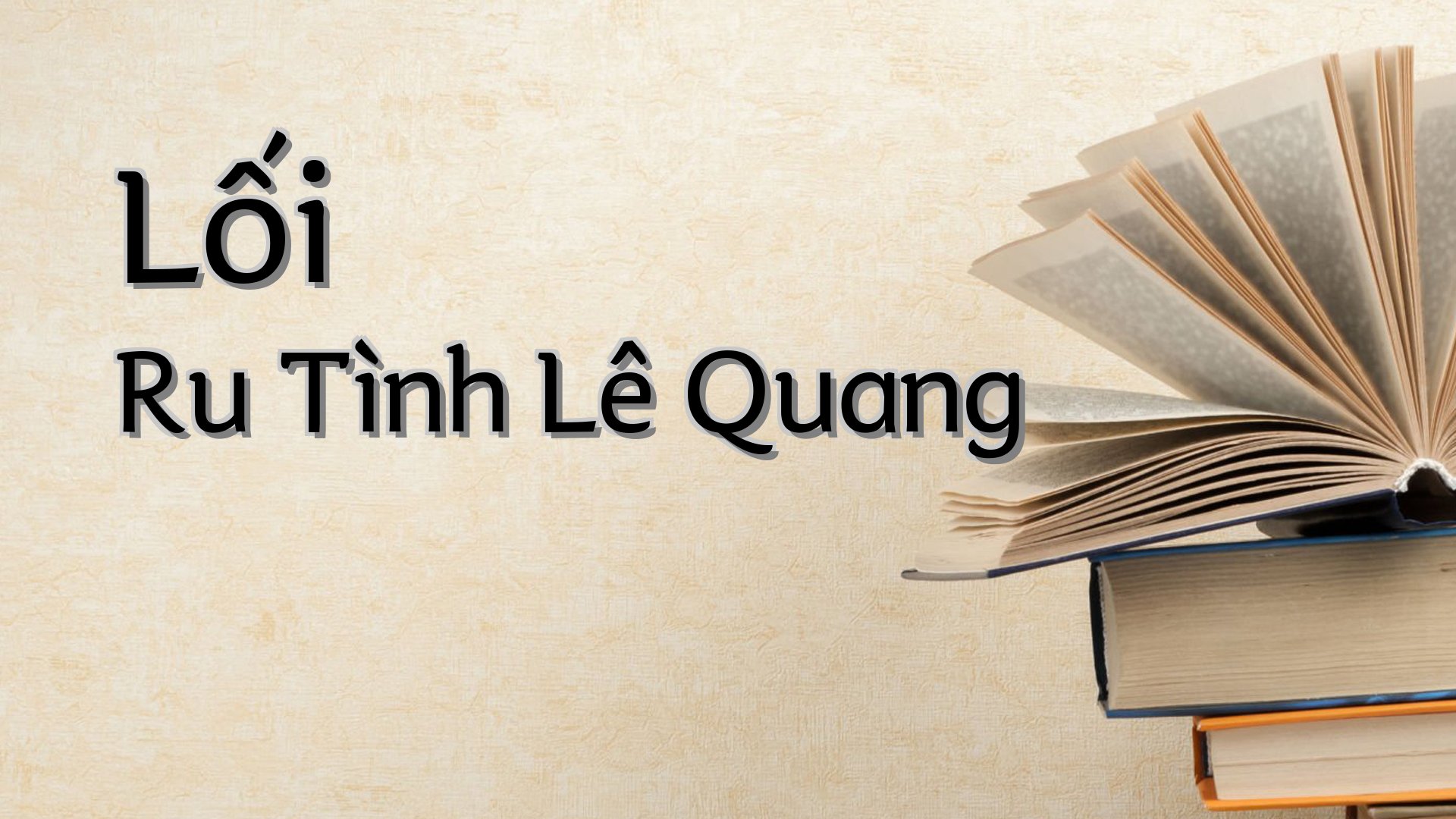 cover-Lối Ru Tình Lê Quang