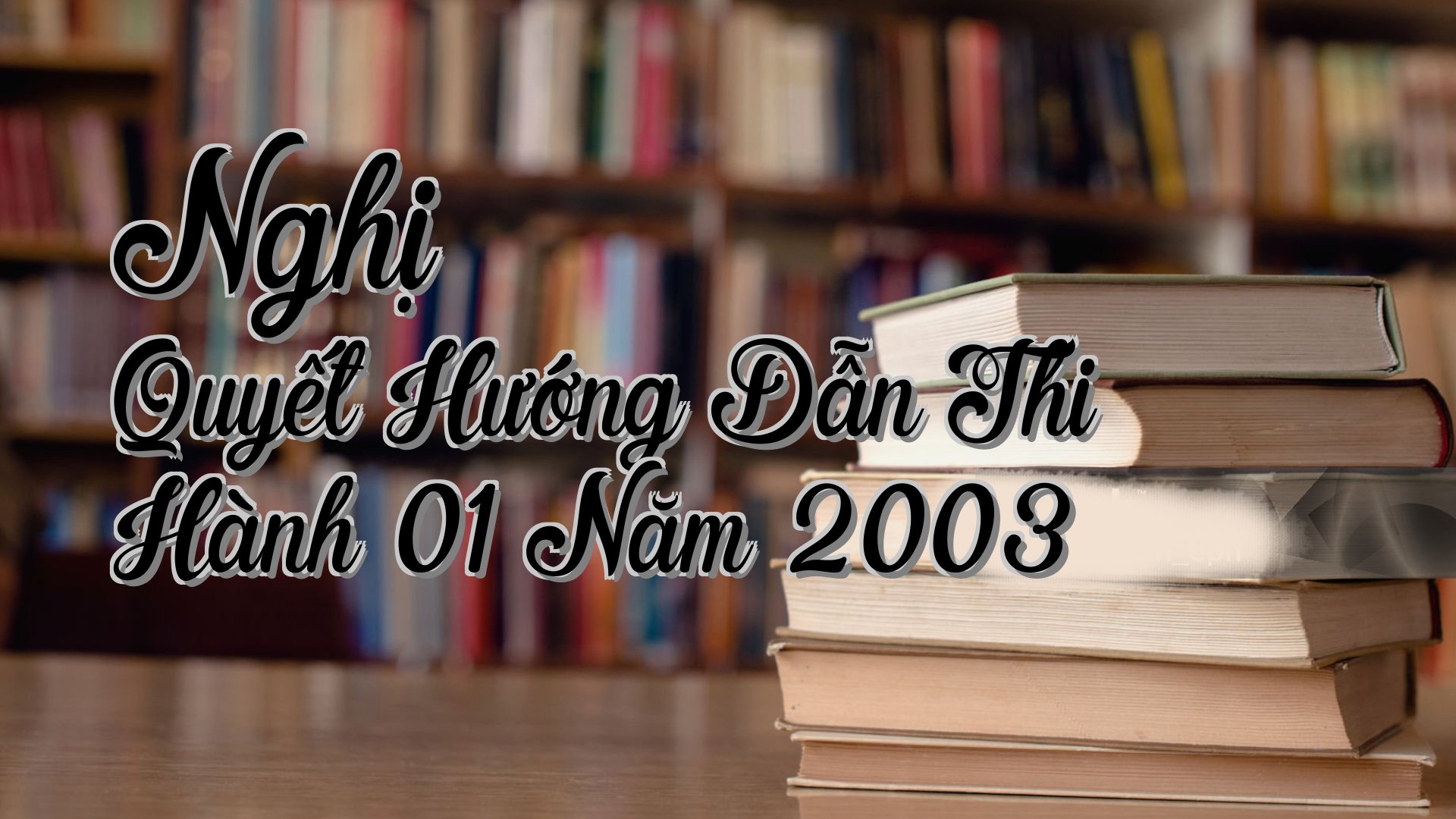 cover-Nghị Quyết Hướng Dẫn Thi Hành 01 Năm 2003