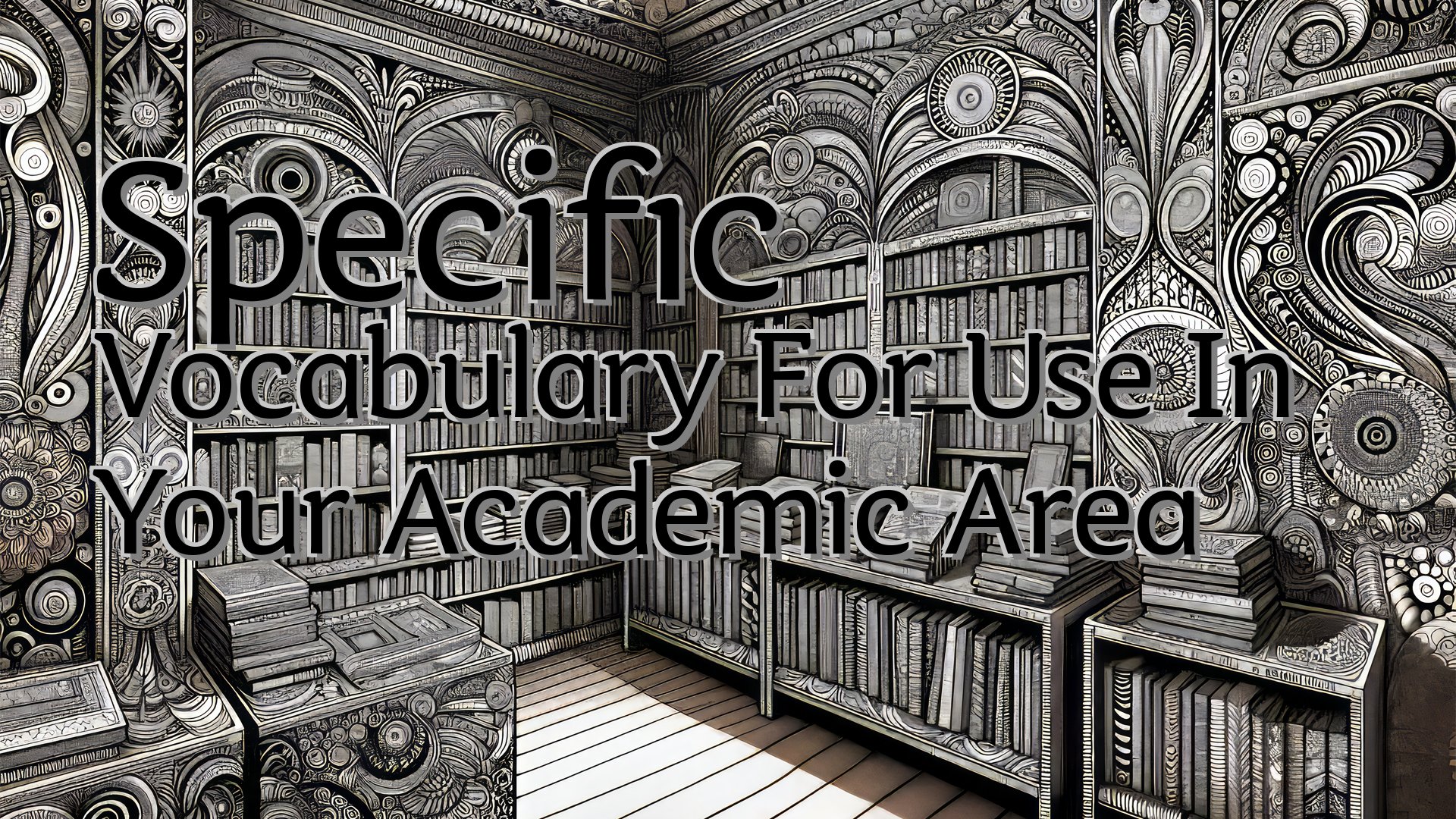 cover-Specific Vocabulary For Use In Your Academic Area