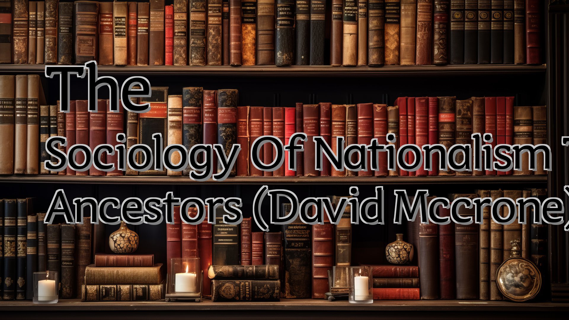 Cover image for The Sociology Of Nationalism Tomorrows Ancestors (David Mccrone)