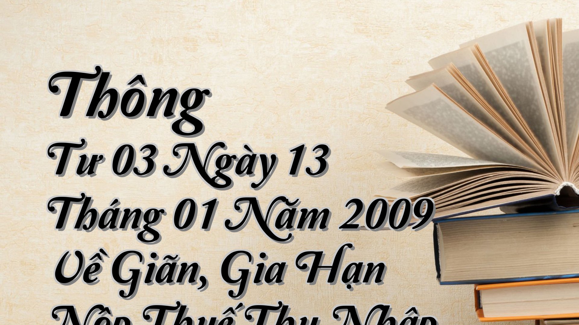 cover-Thông Tư 03 Ngày 13 Tháng 01 Năm 2009 Về Giãn, Gia Hạn Nộp Thuế Thu Nhập Doanh Nghiệp