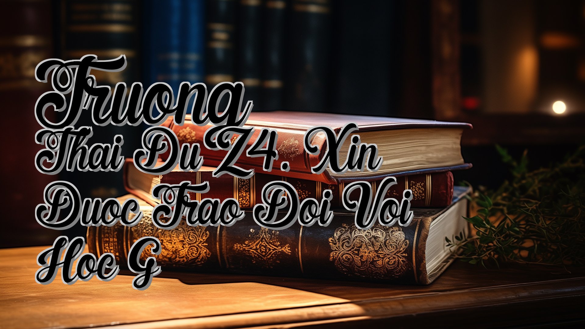 cover-Truong Thai Du Z4. Xin Duoc Trao Doi Voi Hoc G