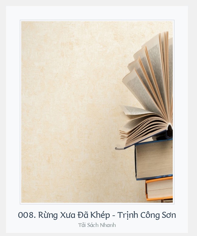 Bìa sách 008. Rừng Xưa Đã Khép - Trịnh Công Sơn