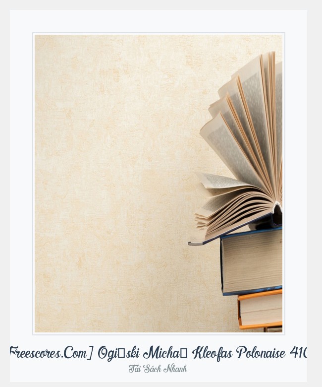Bìa sách [Freescores.Com] Ogiński Michał Kleofas Polonaise 4104