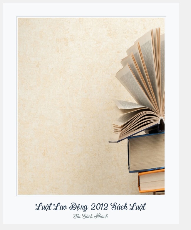 Bìa sách Luật Lao Động 2012 Sách Luật