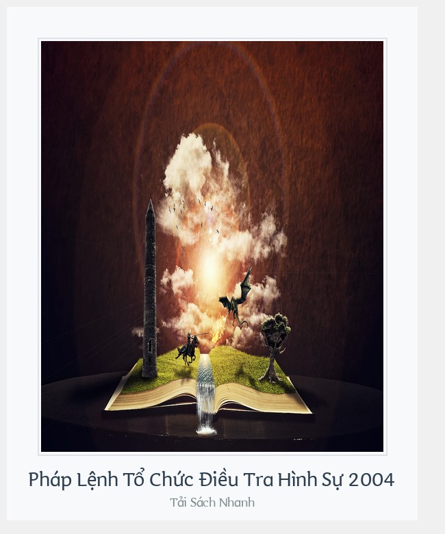 Bìa sách Pháp Lệnh Tổ Chức Điều Tra Hình Sự 2004