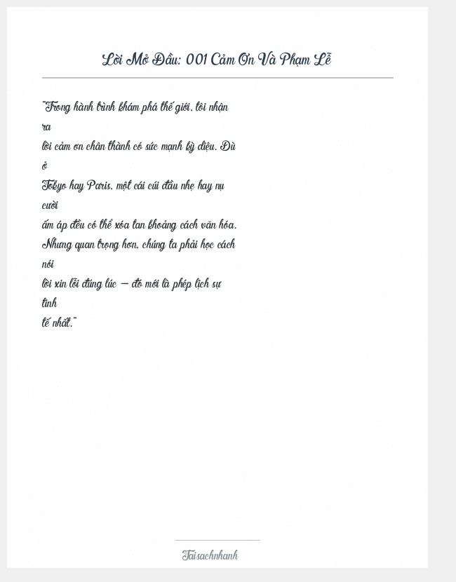 Trích đoạn 001 Cảm Ơn Và Phạm Lễ