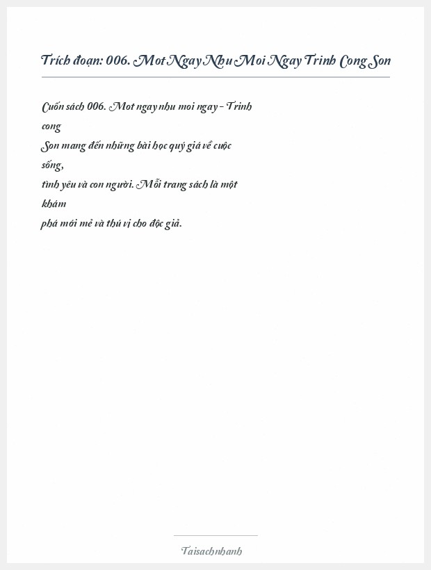Trích đoạn 006. Mot Ngay Nhu Moi Ngay Trinh Cong Son