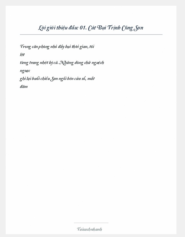 Trích đoạn 01. Cát Bụi Trịnh Công Sơn