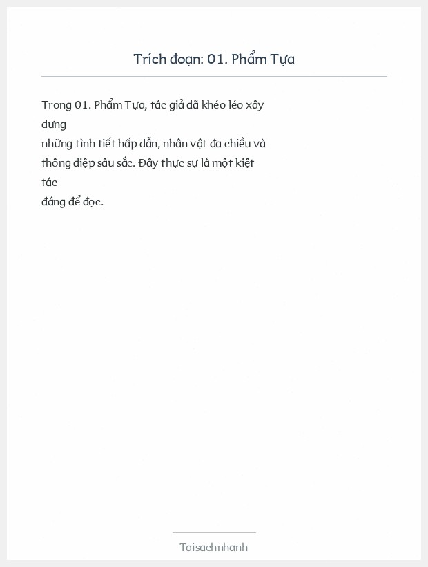 Trích đoạn 01. Phẩm Tựa