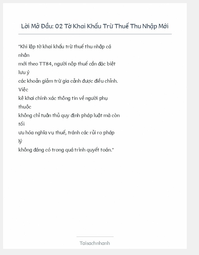 Trích đoạn 02 Tờ Khai Khấu Trừ Thuế Thu Nhập Mới