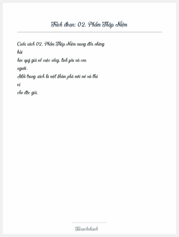 Trích đoạn 02. Phẩm Thập Niệm