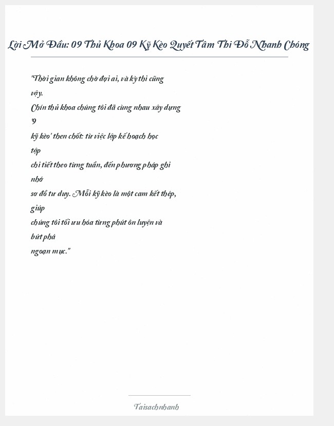 Trích đoạn 09 Thủ Khoa 09 Kỹ Kèo Quyết Tâm Thi Đỗ Nhanh Chóng