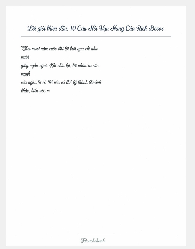 Trích đoạn 10 Câu Nói Vạn Năng Của Rich Devos