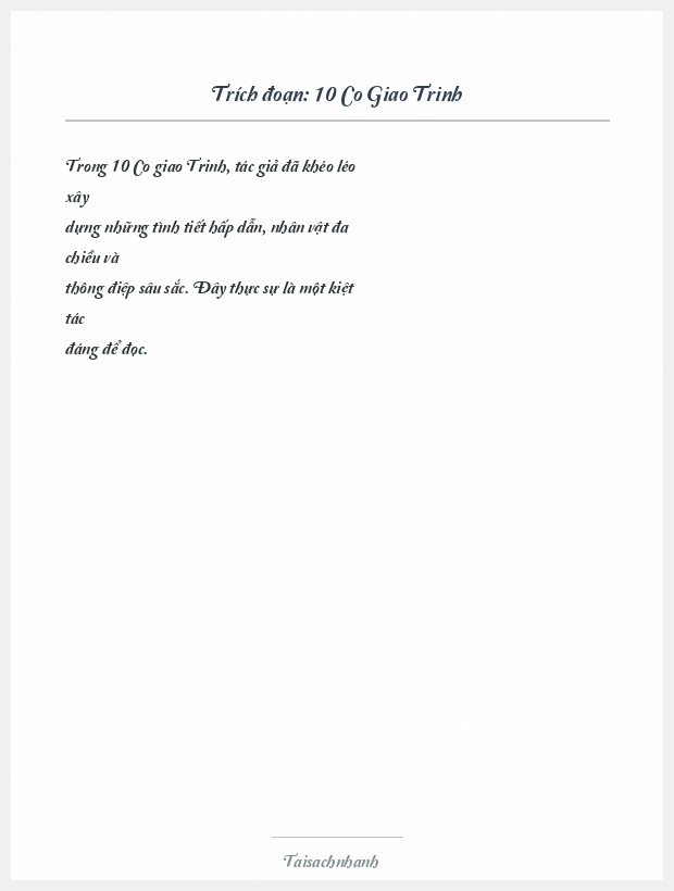 Trích đoạn 10 Co Giao Trinh