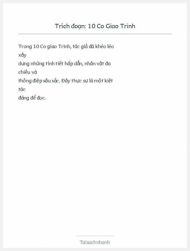 Trích đoạn 10 Co Giao Trinh