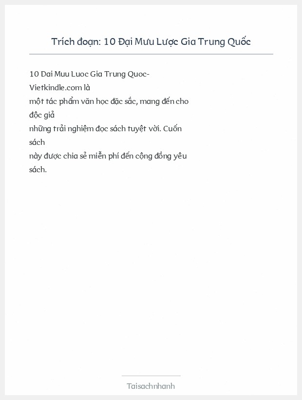 Trích đoạn 10 Đại Mưu Lược Gia Trung Quốc