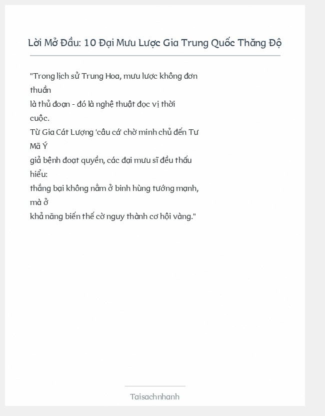 Trích đoạn 10 Đại Mưu Lược Gia Trung Quốc Thăng Độ