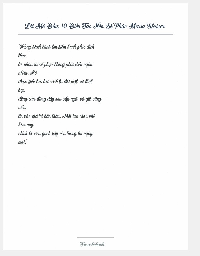 Trích đoạn 10 Điều Tạo Nên Số Phận Maria Shriver