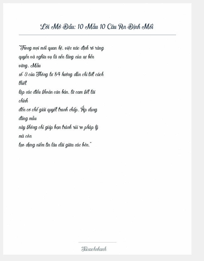 Trích đoạn 10 Mẫu 10 Câu An Định Mối