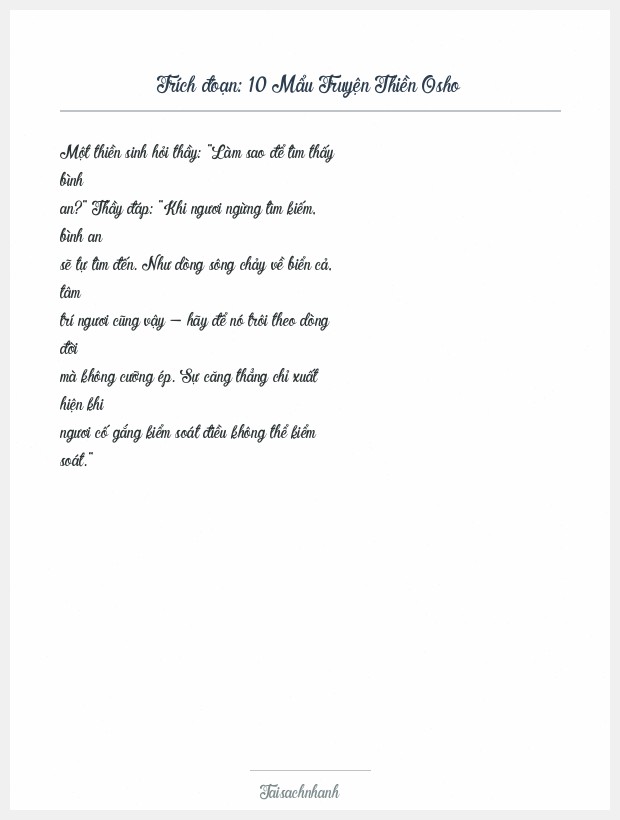 Trích đoạn 10 Mẩu Truyện Thiền Osho