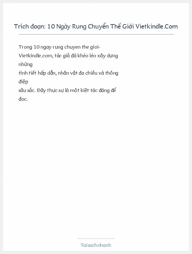 Trích đoạn 10 Ngày Rung Chuyển Thế Giới Vietkindle.Com