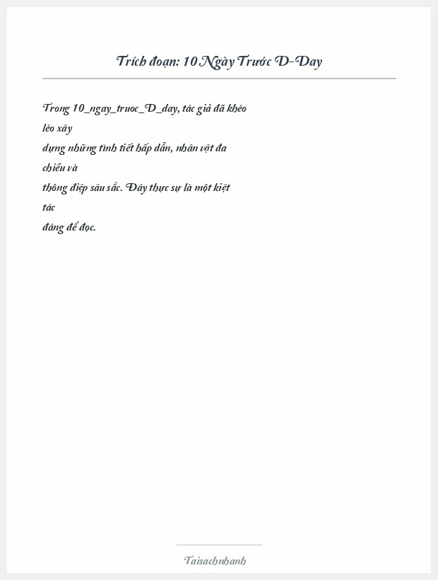 Trích đoạn 10 Ngày Trước D-Day