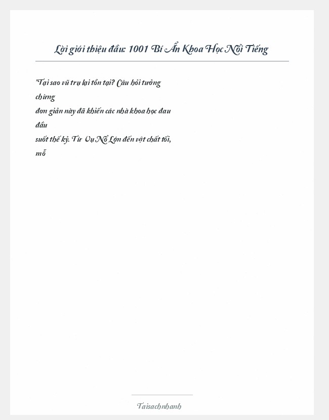 Trích đoạn 1001 Bí Ẩn Khoa Học Nổi Tiếng