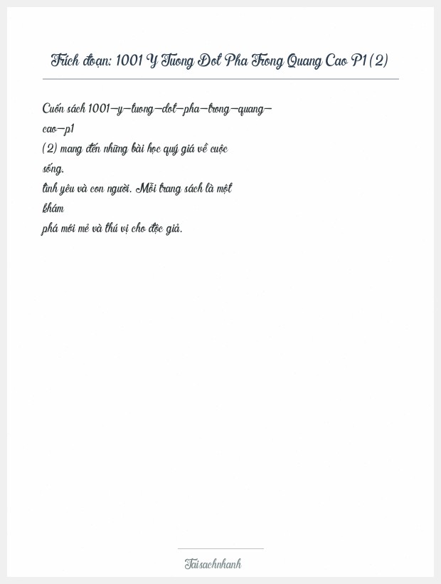 Trích đoạn 1001 Y Tuong Dot Pha Trong Quang Cao P1 (2)